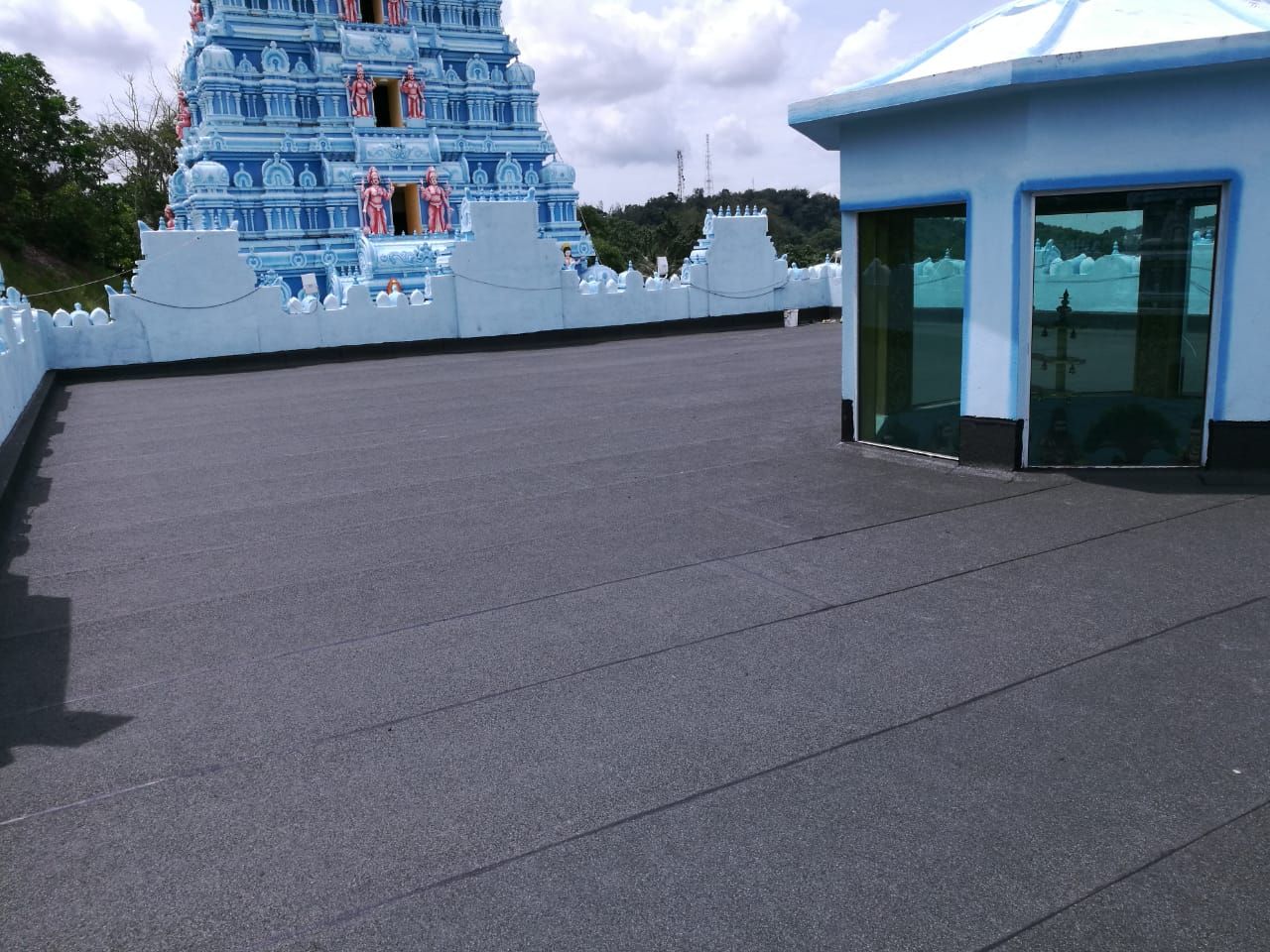 Roof Condition After Installation Of 4mm Thick Torch Applied Mineral Waterproofing Membrane Over Roof