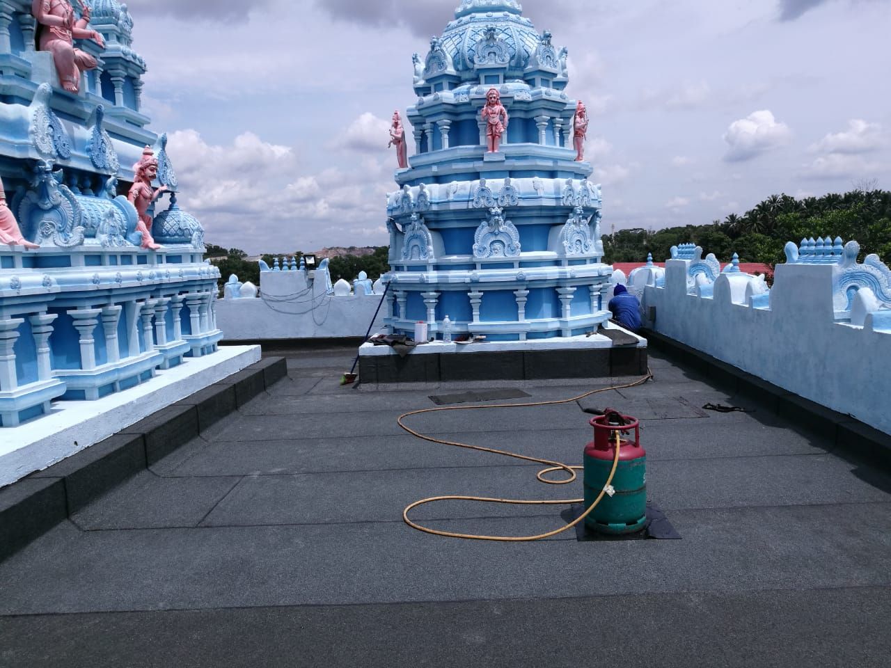 Roof Condition After Installation Of 4mm Thick Torch Applied Mineral Waterproofing Membrane Over Roof