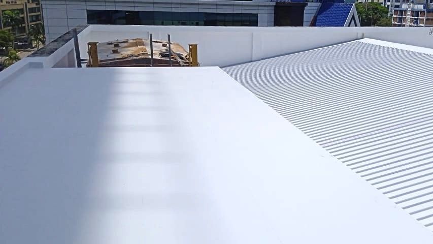 Liquid Applied Waterproofing Membrane Over Concrete Roof And Metal Roof