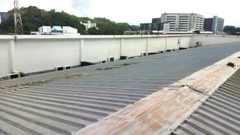 Roof Condition Of Metal Roof Before Apply Waterproofing Coating