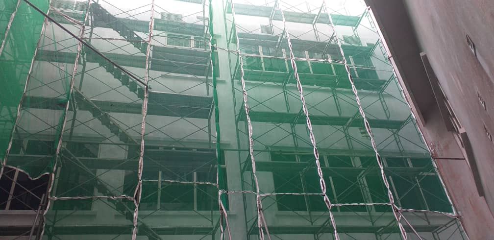 Working platform by scaffolding 