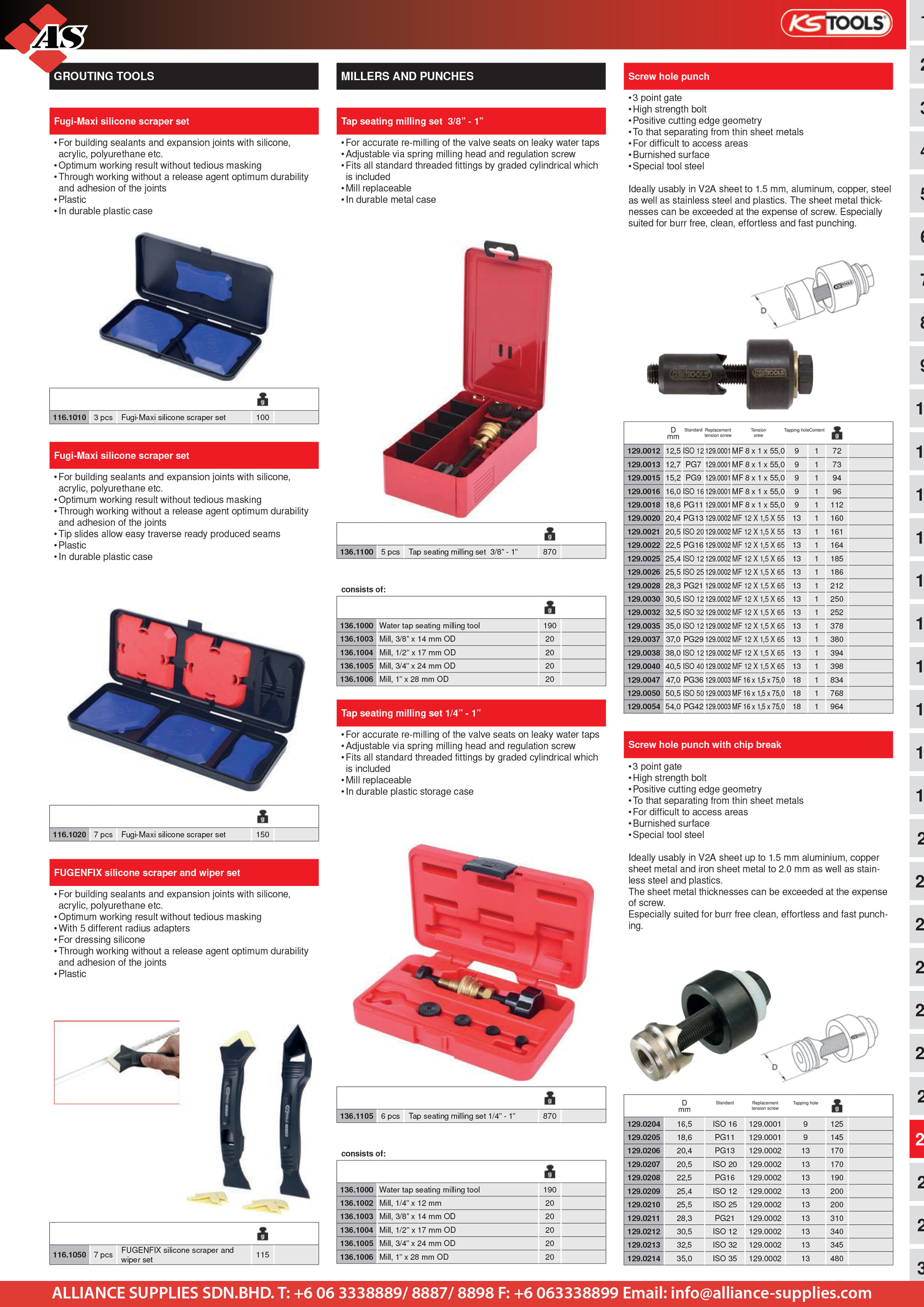 Fugi-Maxi Silicone Scraper Set, 7 pcs, KS Tools 