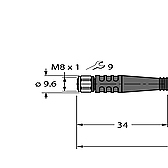 Turck PKGV3M-10-TEL Actuator & Sensor Cable-0