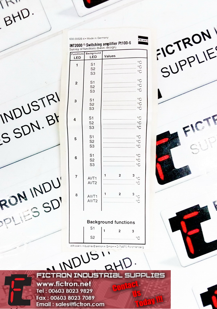 52G112S22 KRIWAN Switching Amplifier PT100-6 Switch