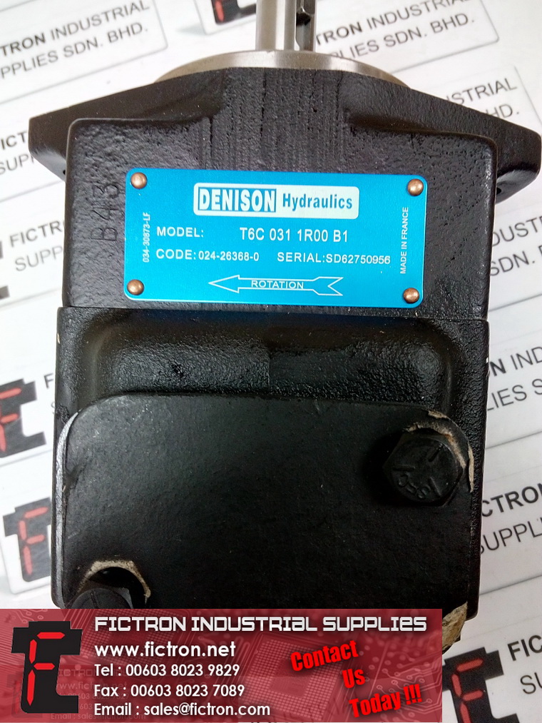 T6C 031 1R00 B1 T6C0311R00B1 024-263680-0 0242636800 DENISON HYDRAULICS Pump Motor Supply By Fictron Industrial Supplies