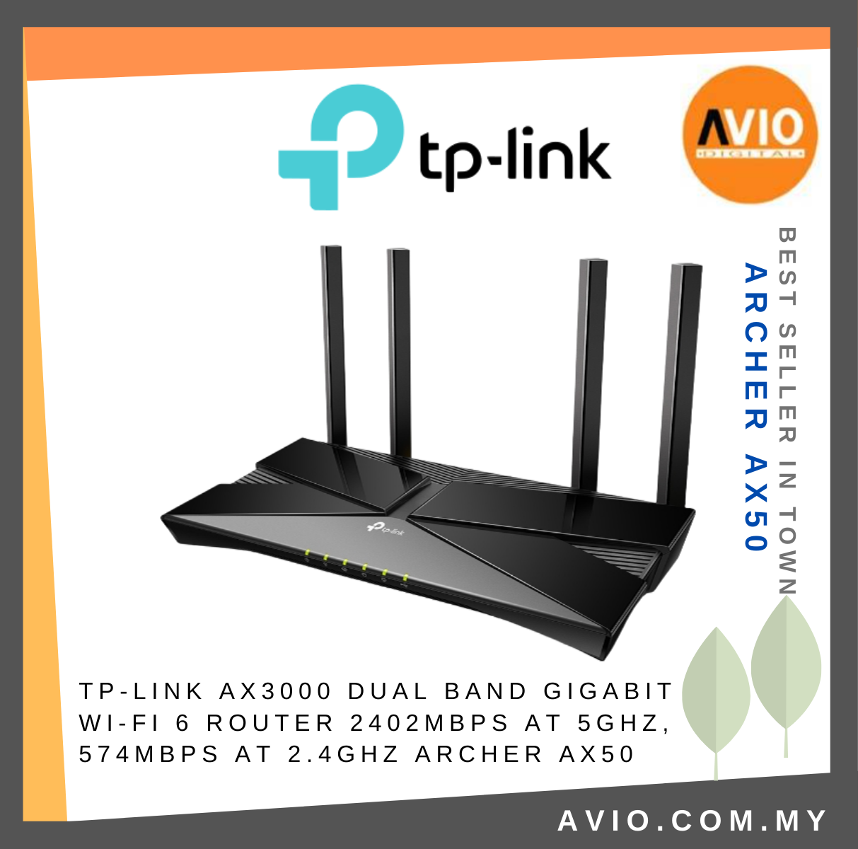 TP-LINK Archer AX50 AX3000 MU MIMO Dual Band 2.4GHz 5GHz Gigabit Wifi 6  Router 5x Gigabit Port 4 Antenna Archer AX50 TP-LINK Johor Bahru (JB),  Kempas, Johor Jaya Supplier, Suppliers, Supply, Supplies