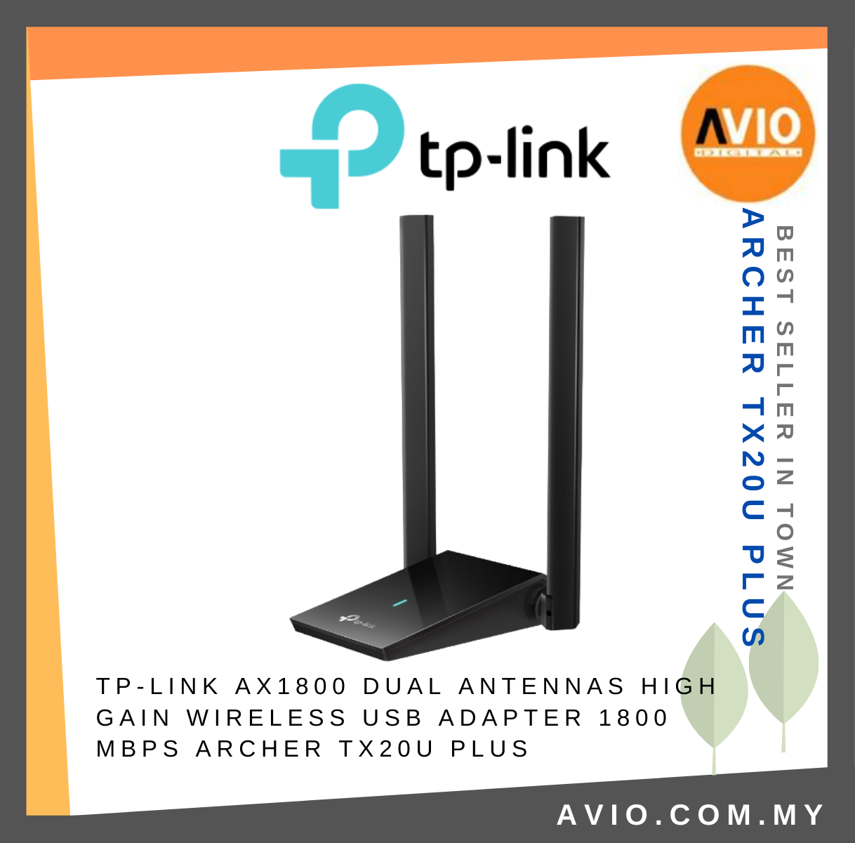 TP-LINK Tplink TX20U Plus AX1800 Dual Antenna High Gain Wireless Wifi 6 USB  Adapter 1800 Mbps Archer USB 3.0 TX20U Plus Network Johor Bahru (JB),  Kempas, Johor Jaya Supplier, Suppliers, Supply, Supplies