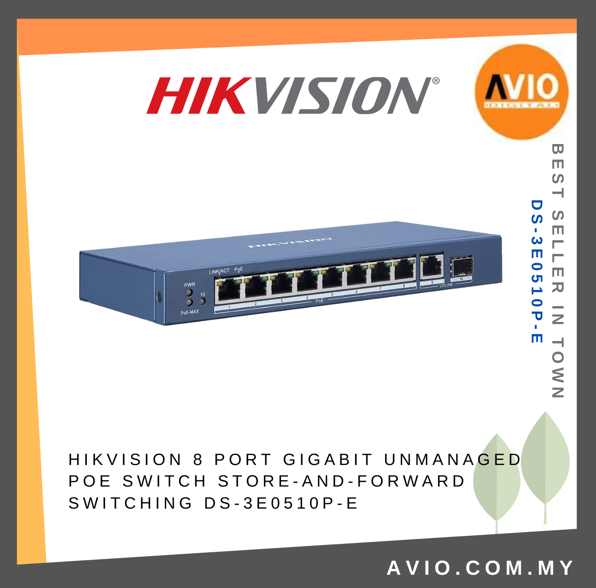 Hikvision 8 Port Gigabit PoE Switch DS-3E0510P-E/M