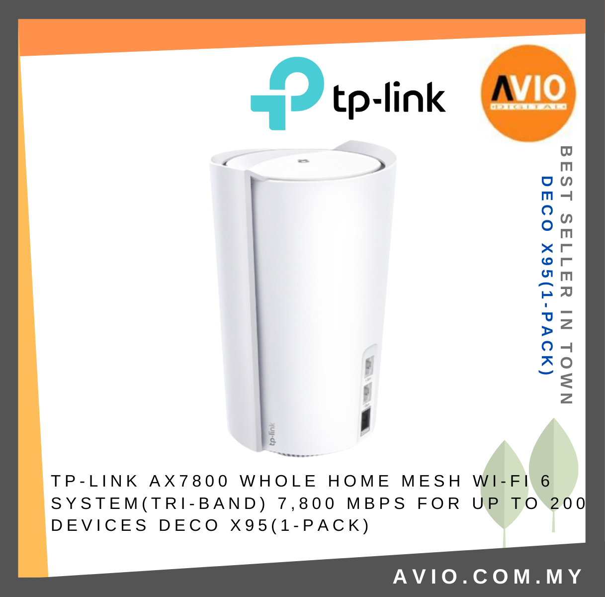 TP-LINK Tplink AX7800 Tri Band Whole Home 8 Stream Antenna Mesh