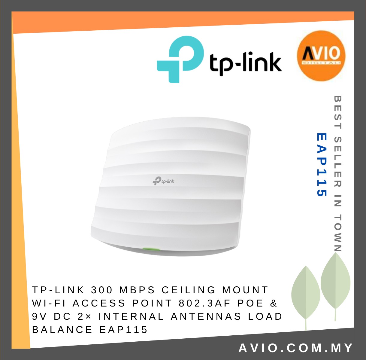 TP-LINK Tplink Omada 300Mbps Ceiling Mount Wireless Wifi Access Point AP 2  Internal Antenna can limit the user EAP115 EAP ACCESS POINT TP-LINK Johor  Bahru (JB), Kempas, Johor Jaya Supplier, Suppliers, Supply