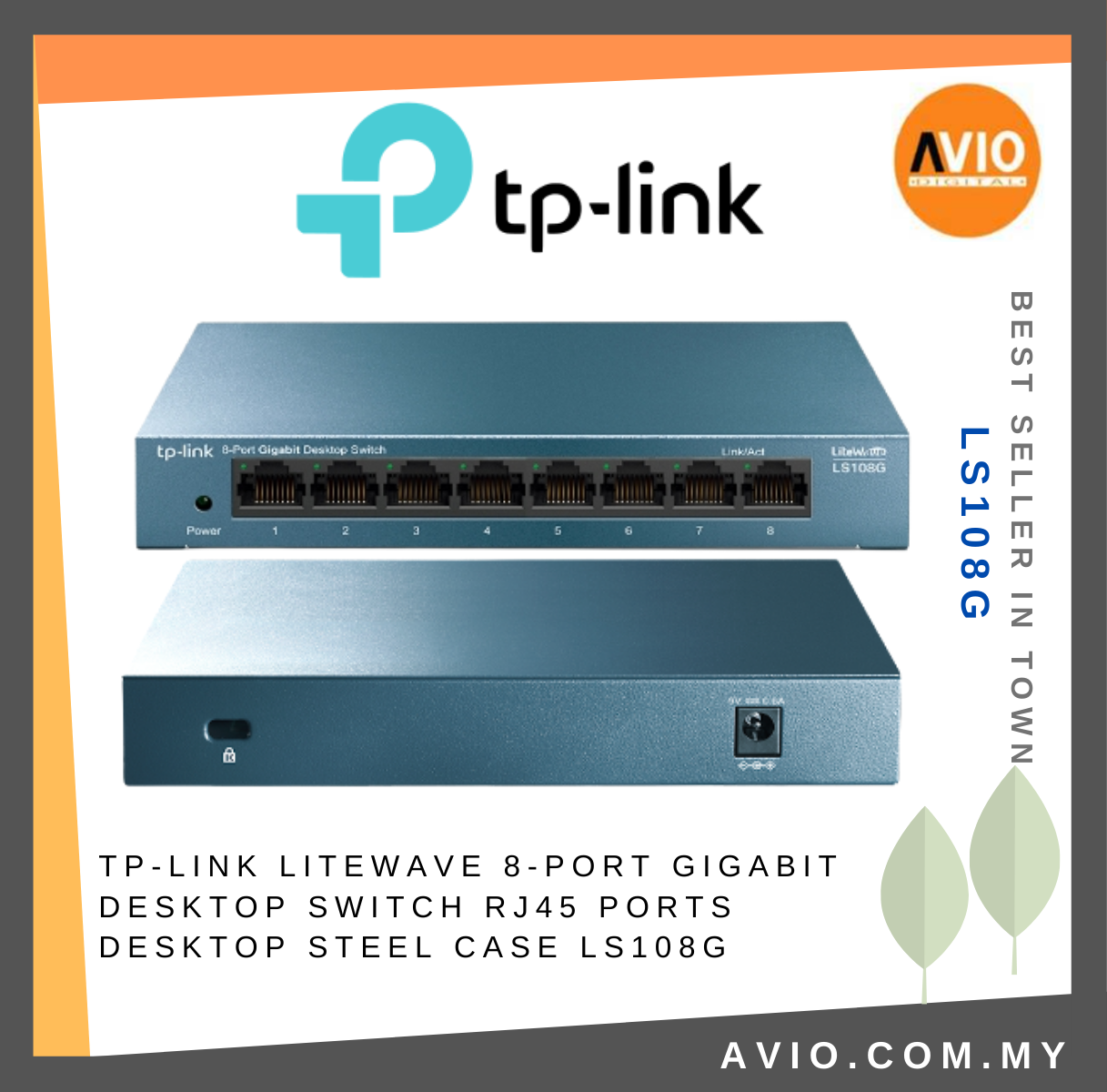 TP-LINK Tplink 8 Port Desktop Gigabit Network Switch 10/100/1000Mbps RJ45  LAN Ports Plug and Play Black LS108G Network Johor Bahru (JB), Kempas,  Johor Jaya Supplier, Suppliers, Supply, Supplies | Avio Digital