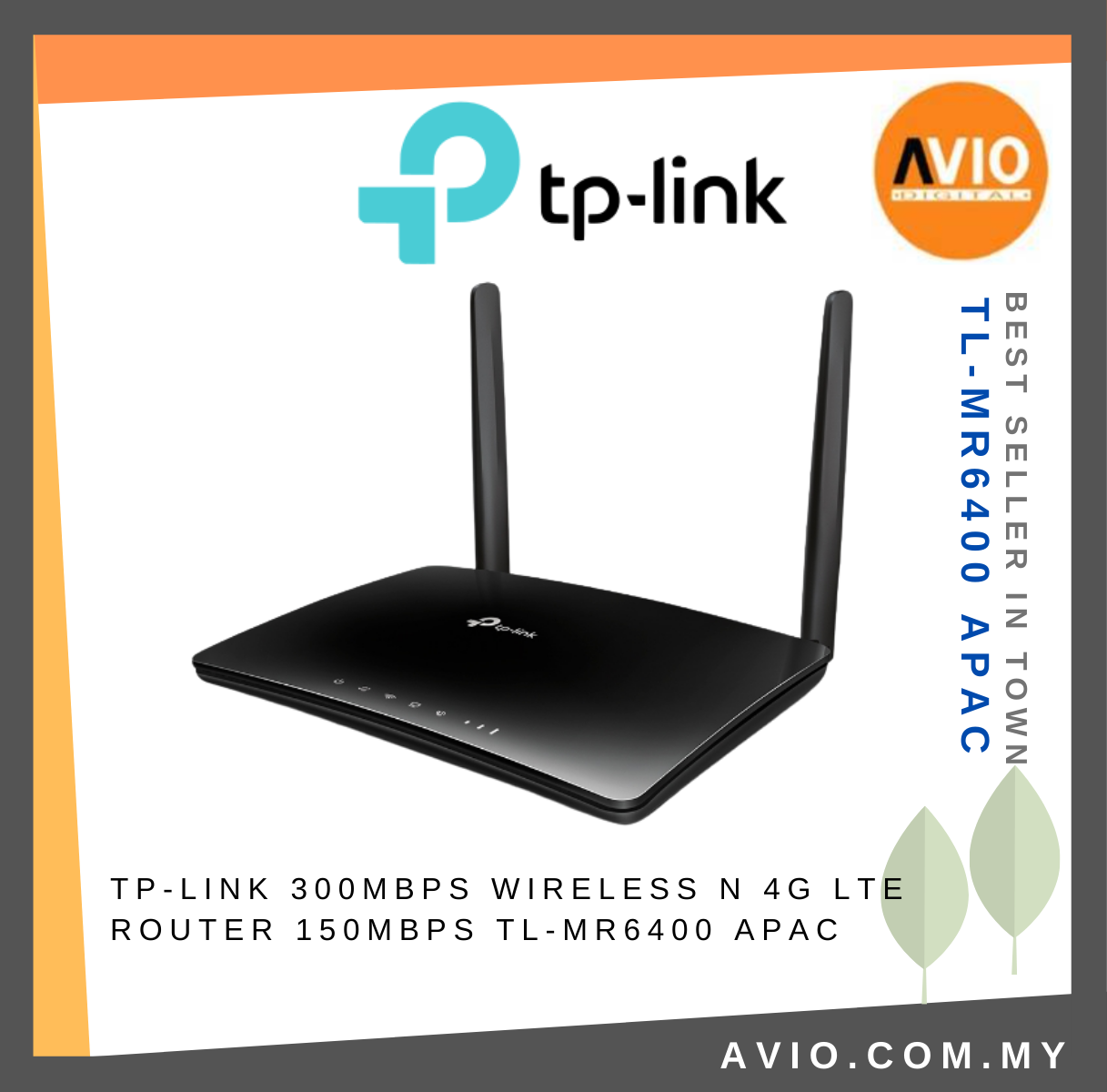 TP-LINK Tplink MR6400 2.4GHz 300Mbps Wireless N GSM SIM Card 4G LTE Router  4 Ethernet Port Black TL-MR6400 APAC Version Network Johor Bahru (JB),  Kempas, Johor Jaya Supplier, Suppliers, Supply, Supplies