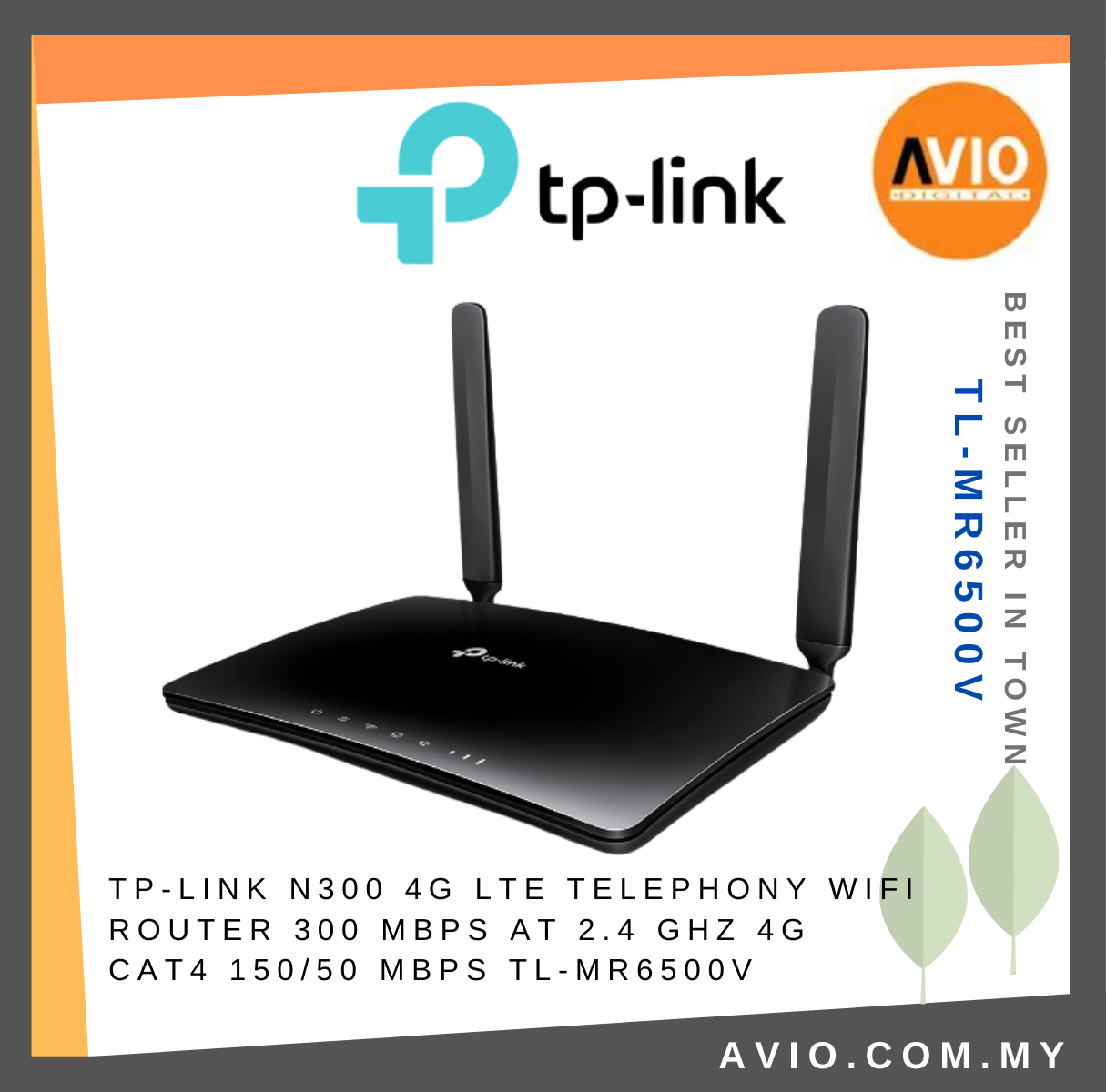 TP-LINK Tplink MR6500V 300Mbps GSM SIM Wireless N 4G LTE Telephony Router 1  Telephone Port 3 Ethernet LAN Port TL-MR6500v Network Johor Bahru (JB),  Kempas, Johor Jaya Supplier, Suppliers, Supply, Supplies