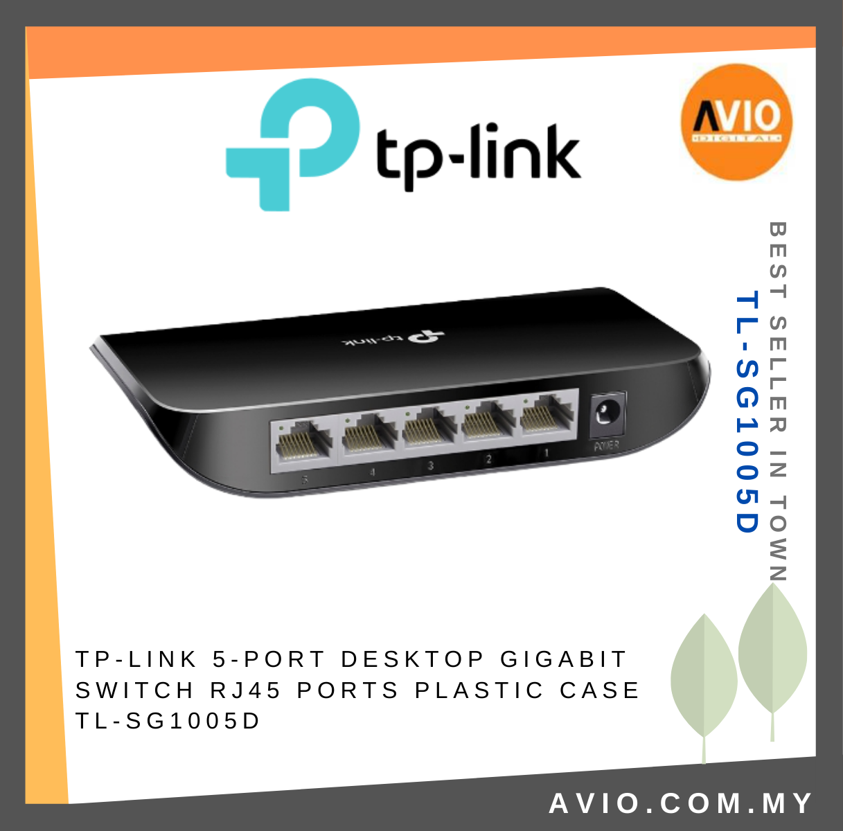 TP-LINK Tplink 5 Port Desktop Gigabit Switch 10/100/1000Mbps RJ45 LAN Ports  Plug and Play Black SG1005D TL-SG1005D Network Johor Bahru (JB), Kempas,  Johor Jaya Supplier, Suppliers, Supply, Supplies | Avio Digital