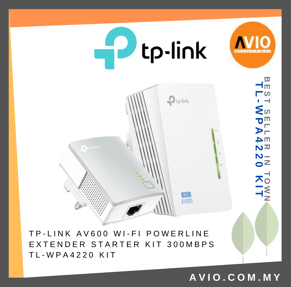 TP-LINK Tplink AV600 300Mbps 2.4GHz Wifi Range Extender Homeplug Powerline  Extender Starter Kit WPA4220 TL-WPA4220 KIT Network Johor Bahru (JB),  Kempas, Johor Jaya Supplier, Suppliers, Supply, Supplies | Avio Digital