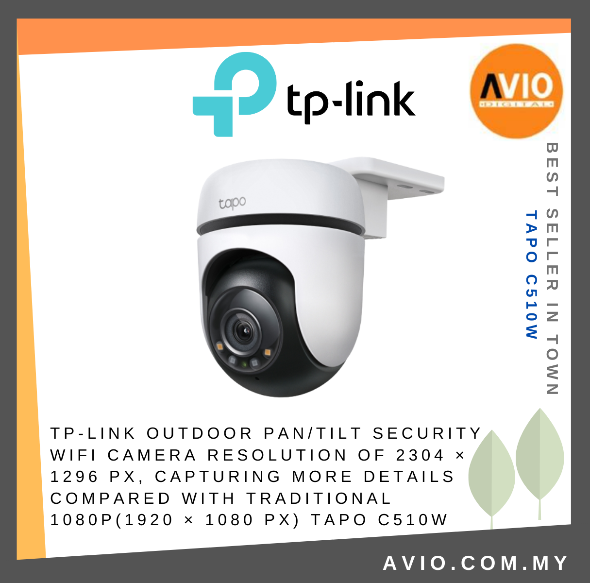 TP-LINK Tplink Outdoor 3MP 3 Megapixel IP65 Outdoor PT Pan Tilt WiFi Color  Night Vision Network CCTV Camera Tapo C510W TAPO TP-LINK Johor Bahru (JB),  Kempas, Johor Jaya Supplier, Suppliers, Supply, Supplies