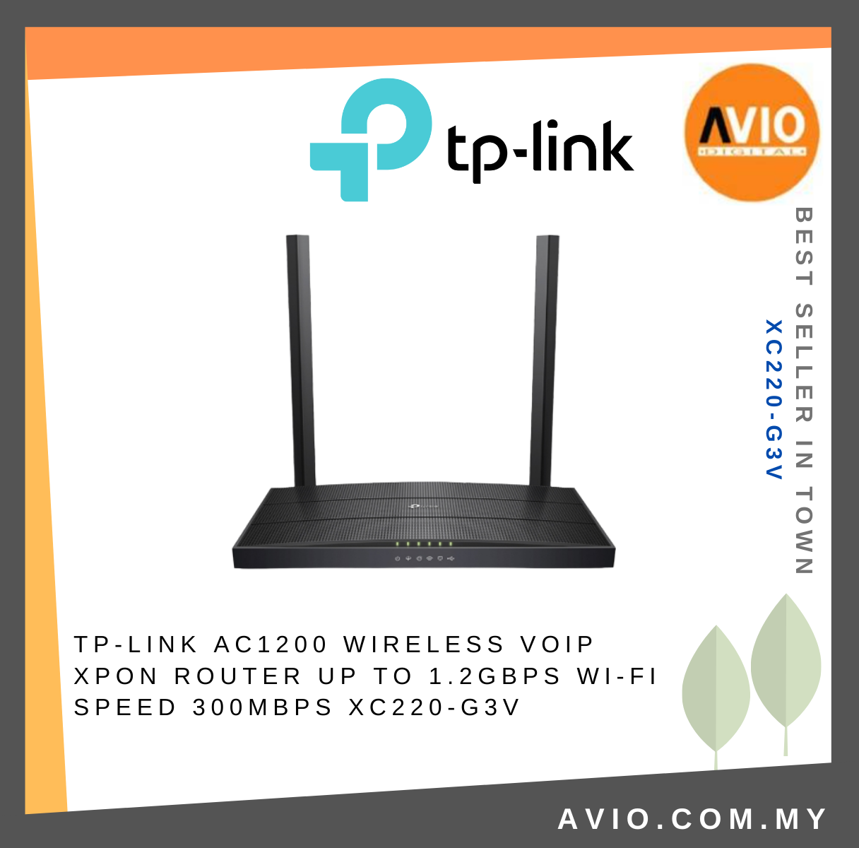 TP LINK AC1200 Wireless VoIP XPON Router Up to 1.2Gbps Wi-Fi speed, 300Mbps  XC220-G3v Network Johor Bahru (JB), Kempas, Johor Jaya Supplier, Suppliers,  Supply, Supplies | Avio Digital