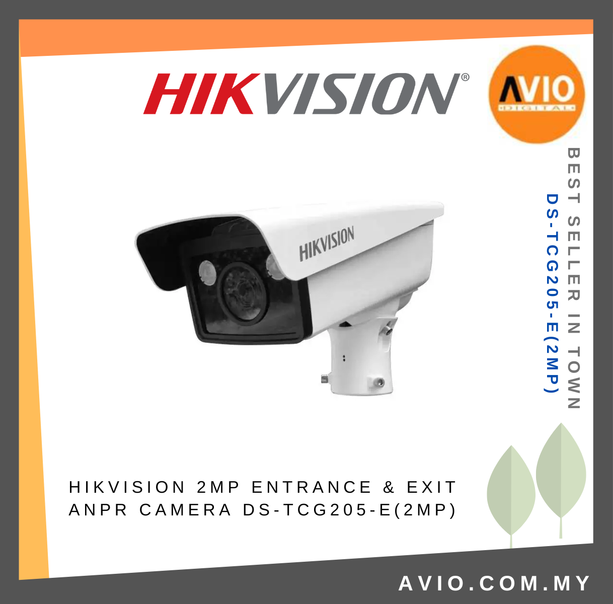 Hikvision 2MP 2 Megapixel Intelligent Entrance Aceess ANPR LPR Car Plate IP  CCTV Camera 3.1~6mm DS-TCG205-E(2MP) IPC NETWORK CAMERA HIKVISION Johor  Bahru (JB), Kempas, Johor Jaya Supplier, Suppliers, Supply, Supplies | Avio