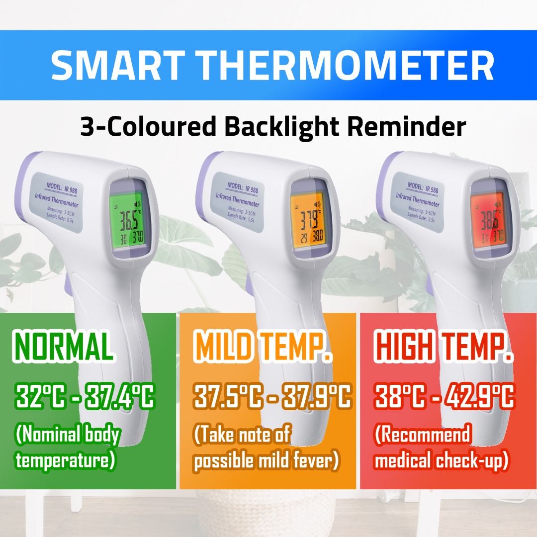 Huizhou IR988 Infrared Non Contact Forehead Digital Thermometer with