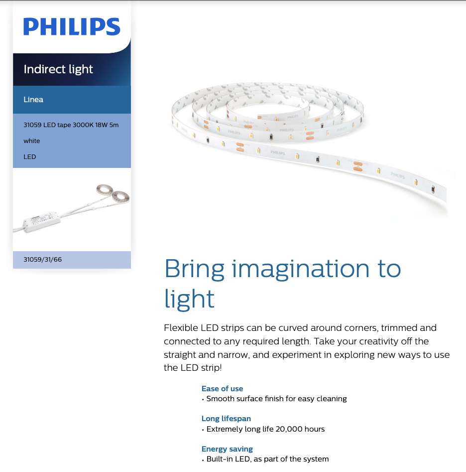 PHILIPS 31059 NON INSULATED LED TAPE 18W 12V 5METER WARM WHITE 3000K DRIVER  INCLUDED Kuala Lumpur (KL), Selangor, Malaysia Supplier, Supply, Supplies,  Distributor | JLL Electrical Sdn Bhd