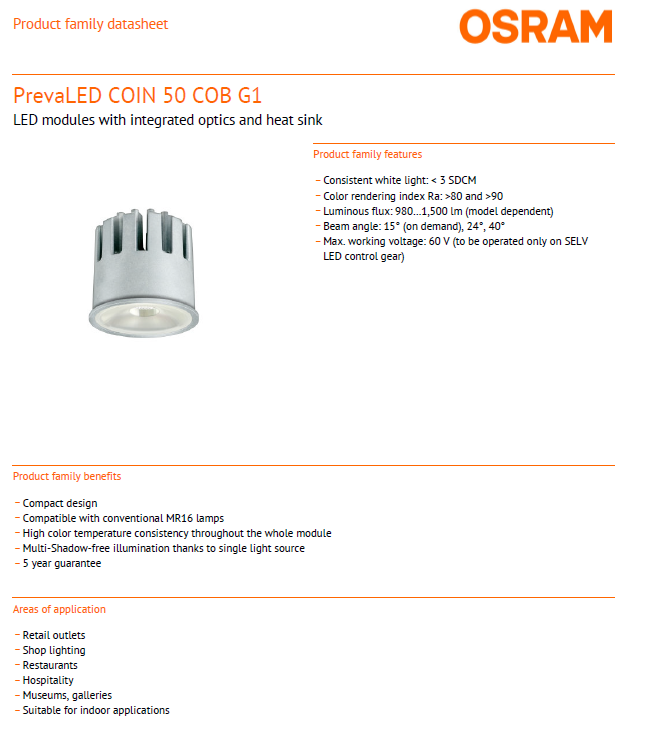 OSRAM PL-CN50 12.9W 1400LM 40D G1 COB LED SPOTLIGHT [3000K/4000K] Kuala Lumpur (KL), Selangor, Malaysia Supplier, Supply, Distributor | Electrical Sdn Bhd