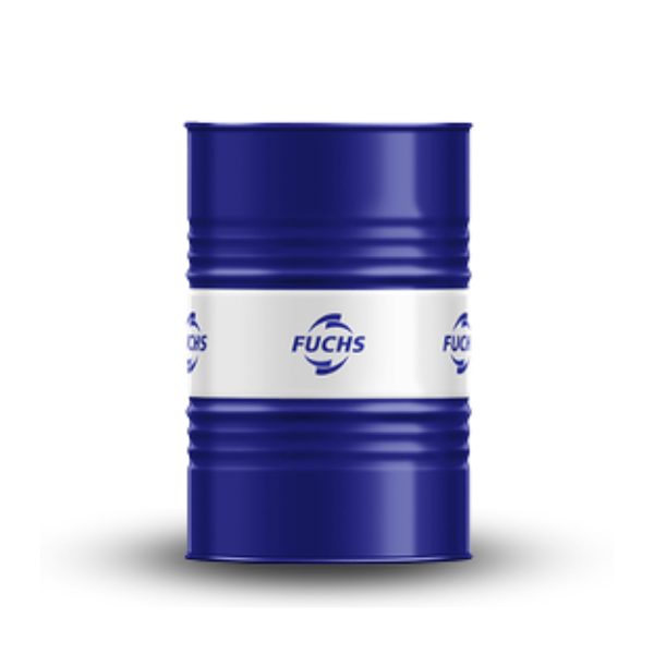 Steel drum of Fuchs Renolin Therm 300, a highly reliable and efficient industrial lubricant, essential for demanding applications.