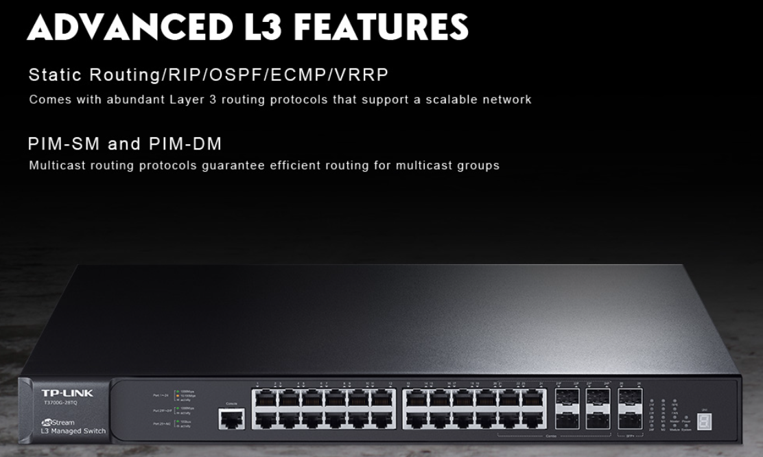 TP-Link T3700G-28TQ JetStream 28-Port Gigabit Stackable L3 Managed Switch  Supplier, Suppliers, Supply, Supplies Enterprise Network Switches Managed  Type ~ NetEon Communication Sdn Bhd