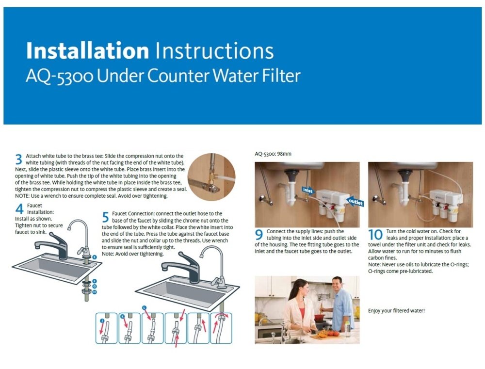 (UNDER COUNTER) AQUASANA AQ-5300UC Water Filter Water Purifier Filte (4 ...