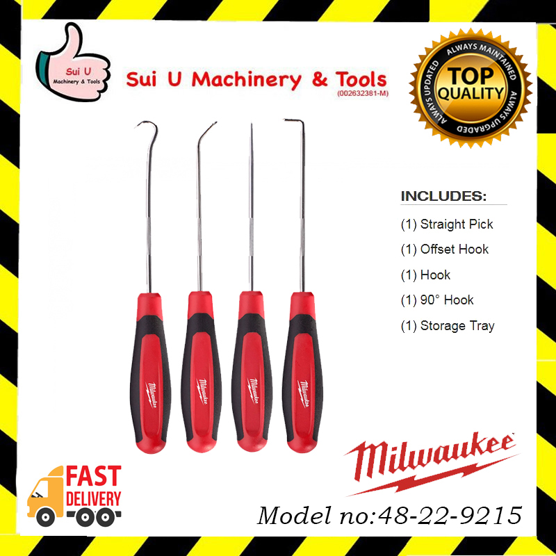 MILWAUKEE 48-22-9215 4 PC Hook and Pick Set Wrecking Bar Hand Tool