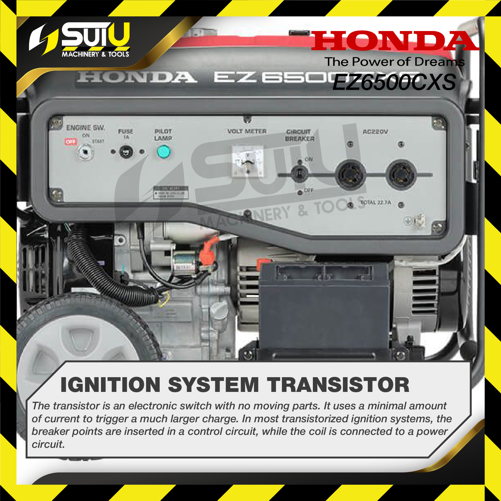 HONDA EZ6500CXS 389CC Portable Gasoline Generator / Penjana 5.5kVa