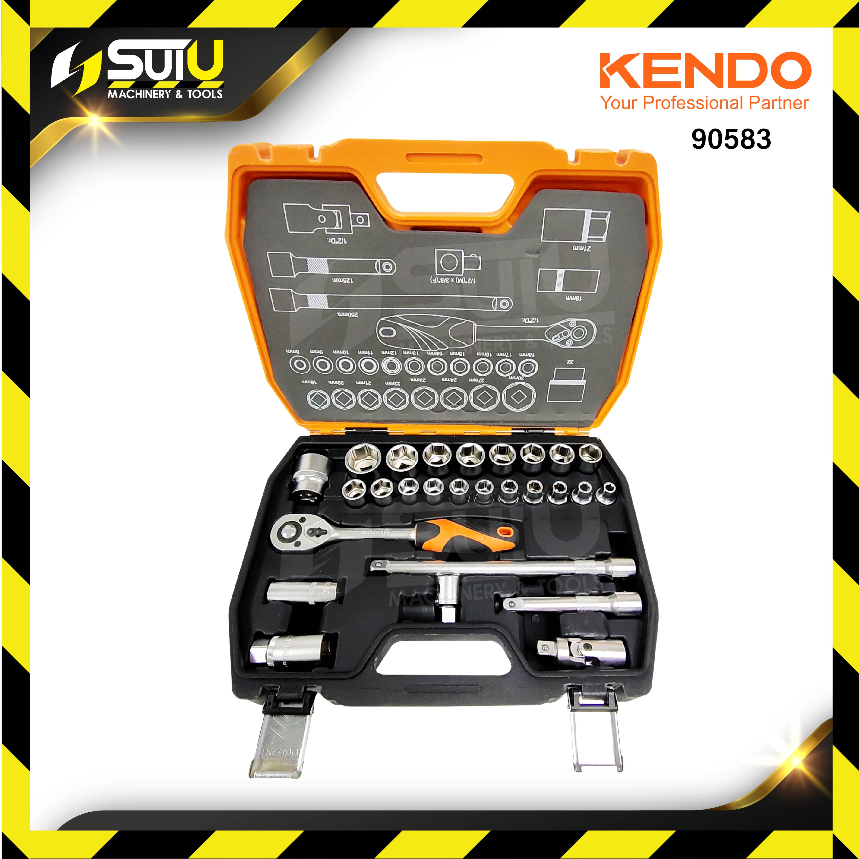 KENDO 90583 / KTS-90583 / KTS90583 27PCS 1/2