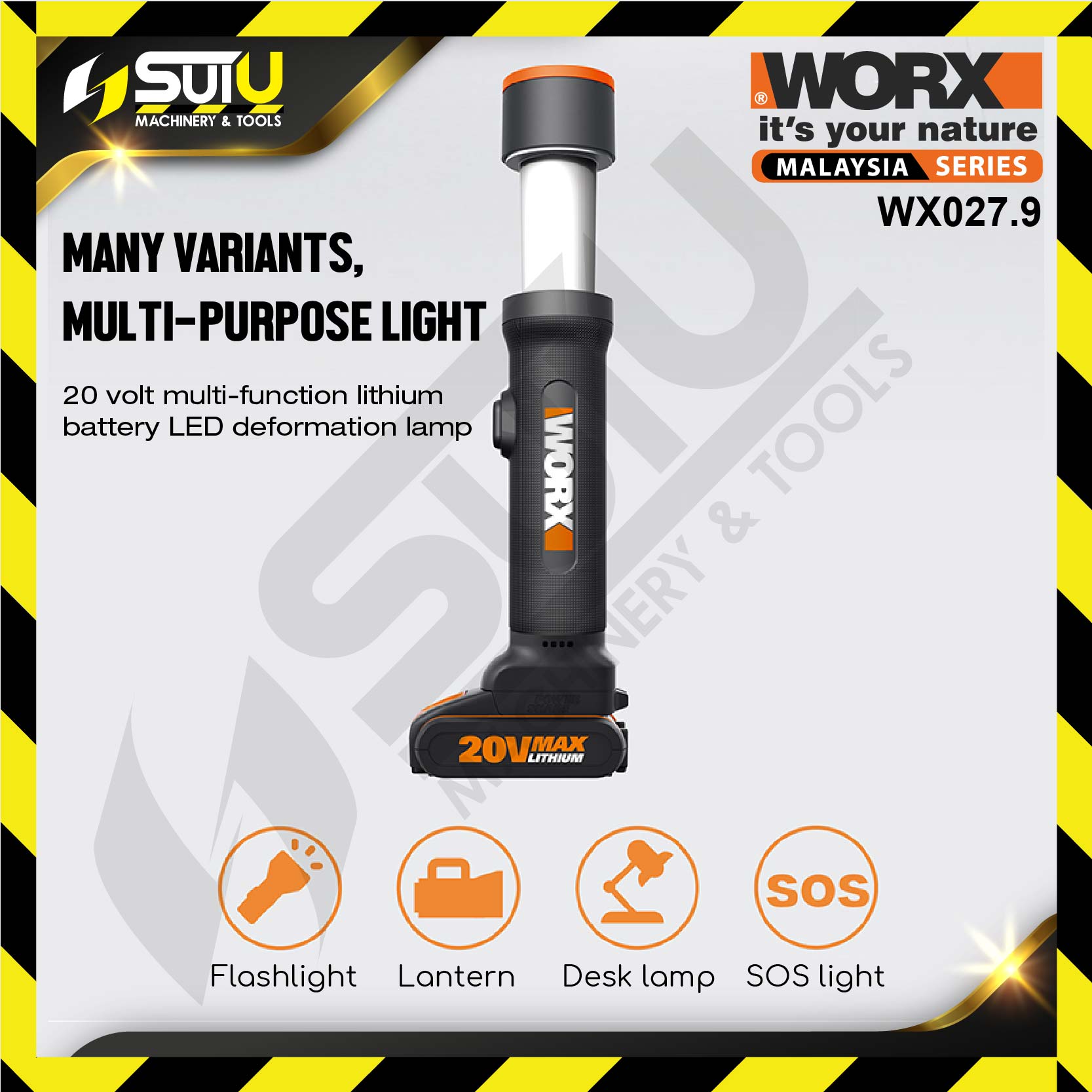 WORX 20V Power Share Multi-Function LED Flashlight with Battery