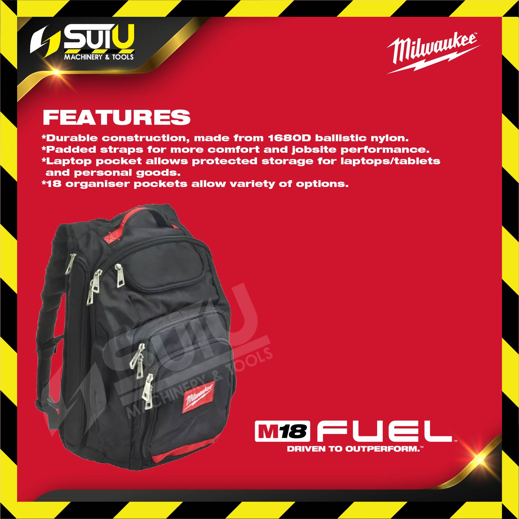 MILWAUKEE 4932-4642-52 M18 FUEL 18 Pockets Heavy Duty Tradesman Backpack  Backpack / Tool Bag / Pouch Tool Storage / Trolley Kuala Lumpur (KL),  Malaysia, Selangor, Setapak Supplier, Suppliers, Supply, Supplies | Sui