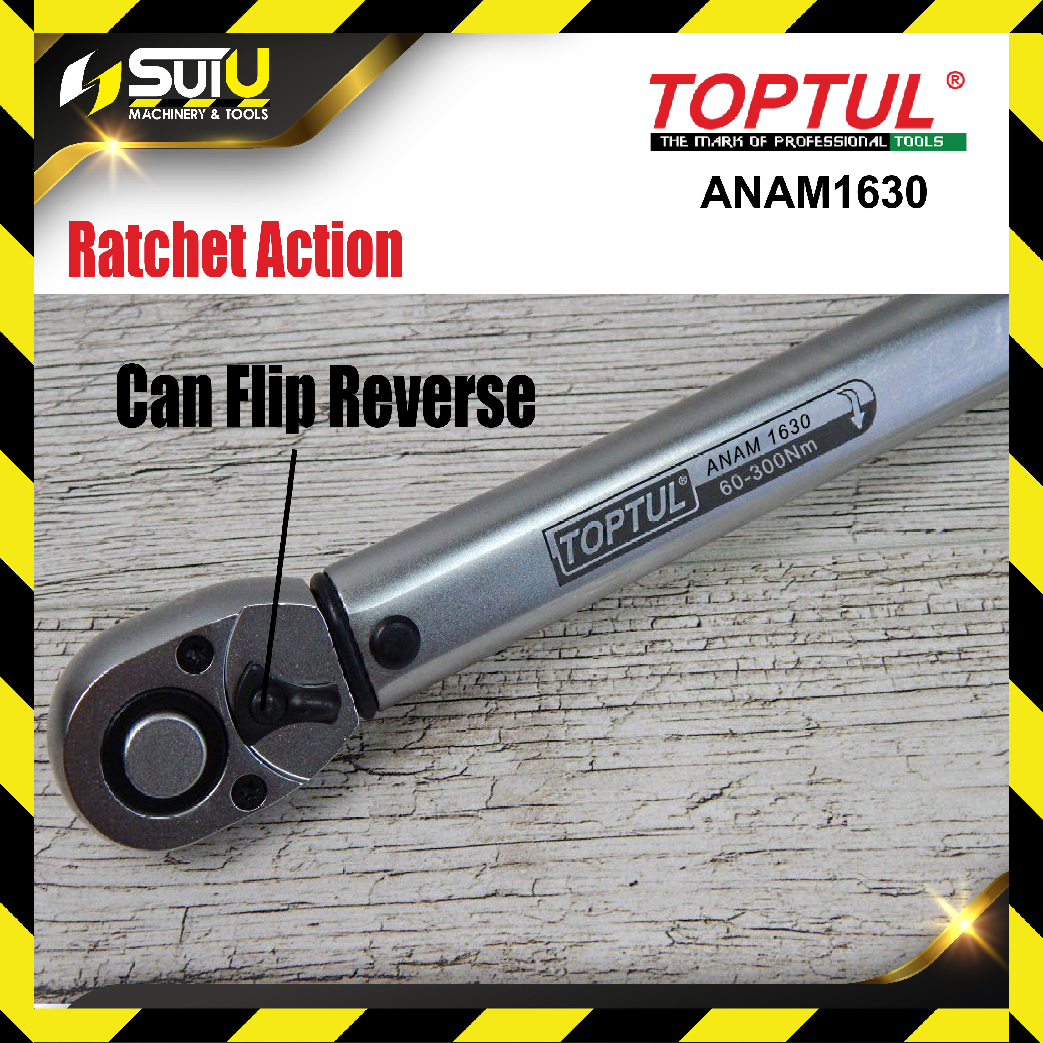 TOPTUL ANAM1630 Micrometer Adjustable Torque Wrench 1/2 60-300Nm Spanner &  Wrench Series Car Workshop Equipment Kuala Lumpur (KL), Malaysia, Selangor,  Setapak Supplier, Suppliers, Supply, Supplies