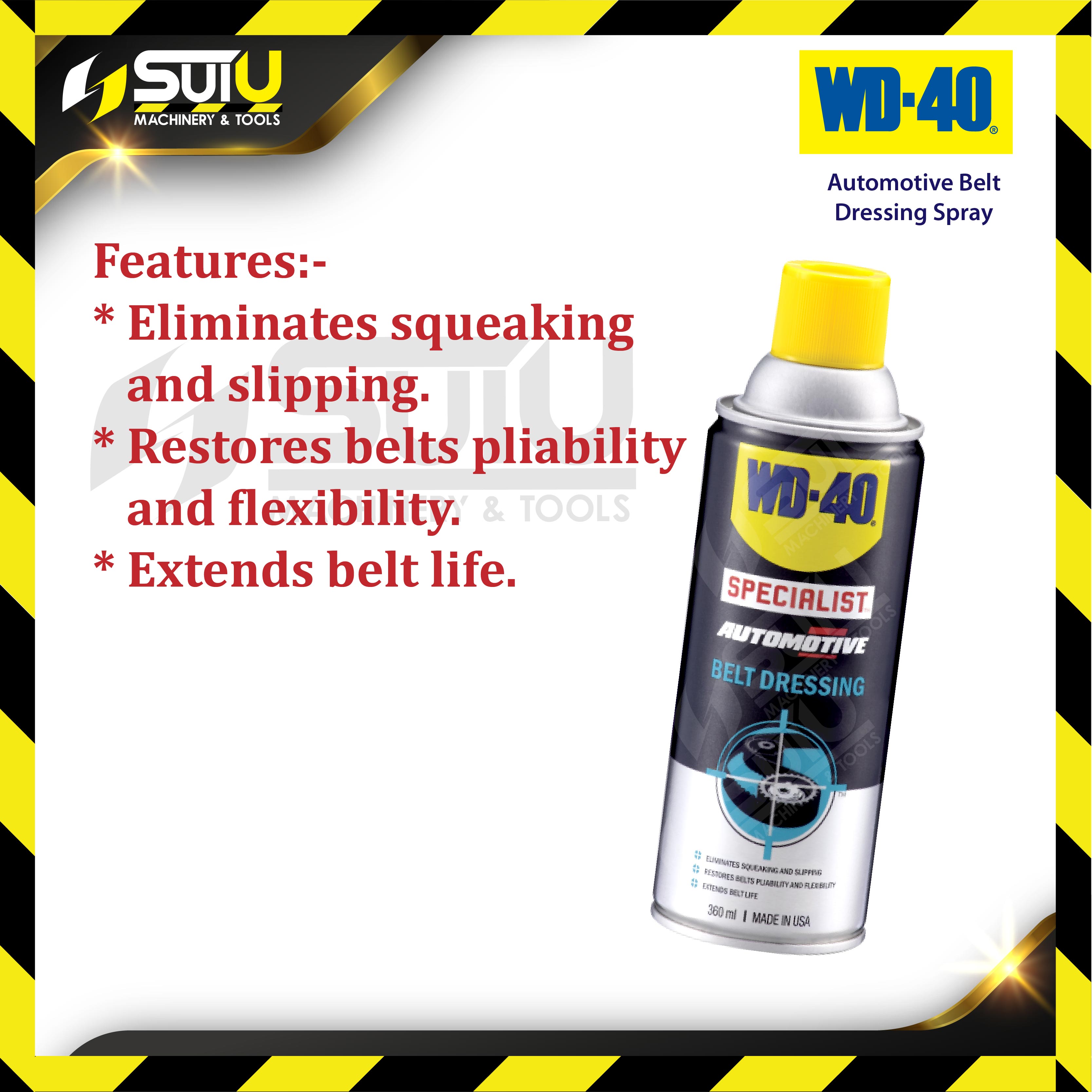 WD-40 360ML Specialist Automotive Belt Dressing Spray WD-40 Series  Accessories Kuala Lumpur (KL), Malaysia, Selangor, Setapak Supplier,  Suppliers, Supply, Supplies