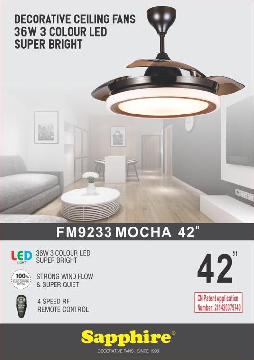 SAPPHIRE FM9233 MOCHA Sapphire Ceiling Fan Ceiling Fan ...