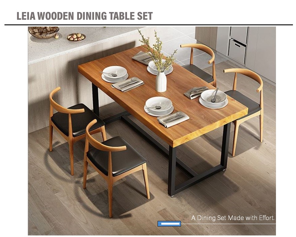 Leia Solid Rubber Wood Steel Leg Dining Table Sets Dining Table Chair Kitchen Dining Malaysia Selangor Kuala Lumpur Kl Supplier Suppliers Supply Supplies Like Bug Sdn Bhd