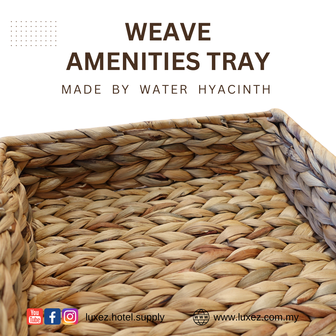 Amenities tray weaved by water hyacinth