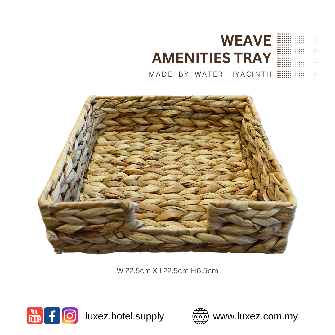 Amenities tray weaved by water hyacinth