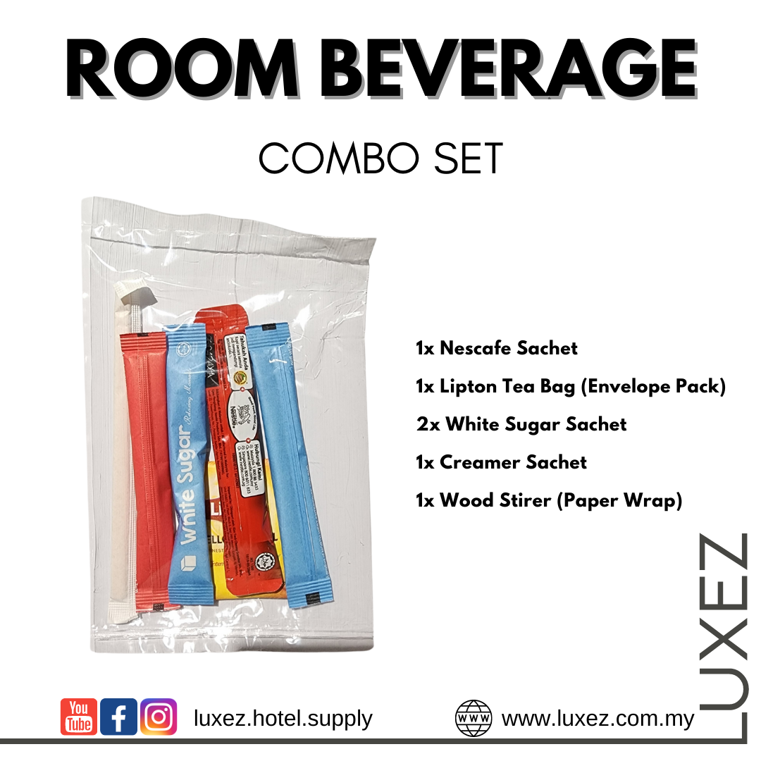 Luxez Hotel Room Beverage Coffee Tea Creamer Sugar Stirrer Set