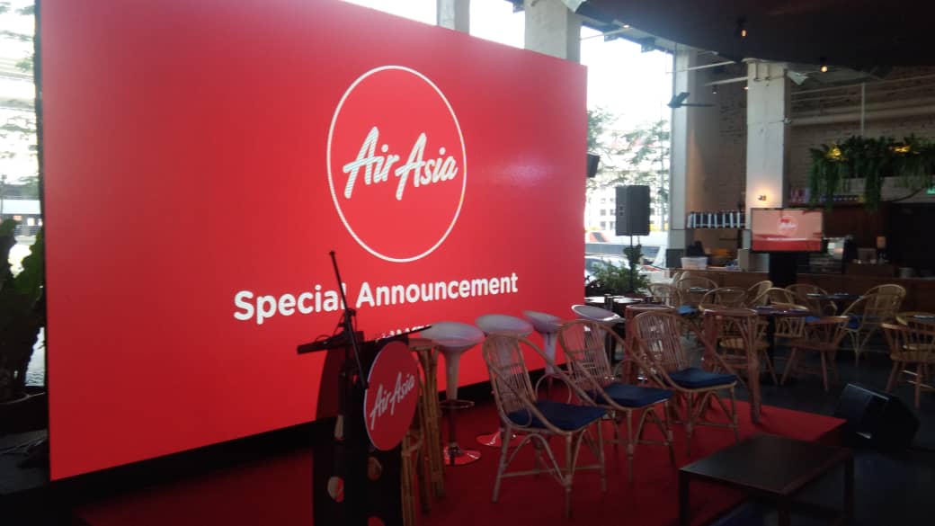 TH IT rental and event - LED panel rented and set up at Air Asia event