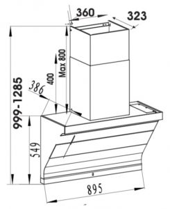 LIVINOX COOKER HOOD LCH-LAZULI-90SS (1800m3/h)