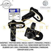 SWDPWO - PROTON WIRA / WAJA / SAVVY / PERSONA / PREVE / EXORA / SATRIA NEO / BLM / FLX / GEN2 DOOR SWITCH WITH RUBBER CAP ( ORG ) PW539089 / PW954584 / PW952245 ( DRIVER SIDE ) 2 PIN
