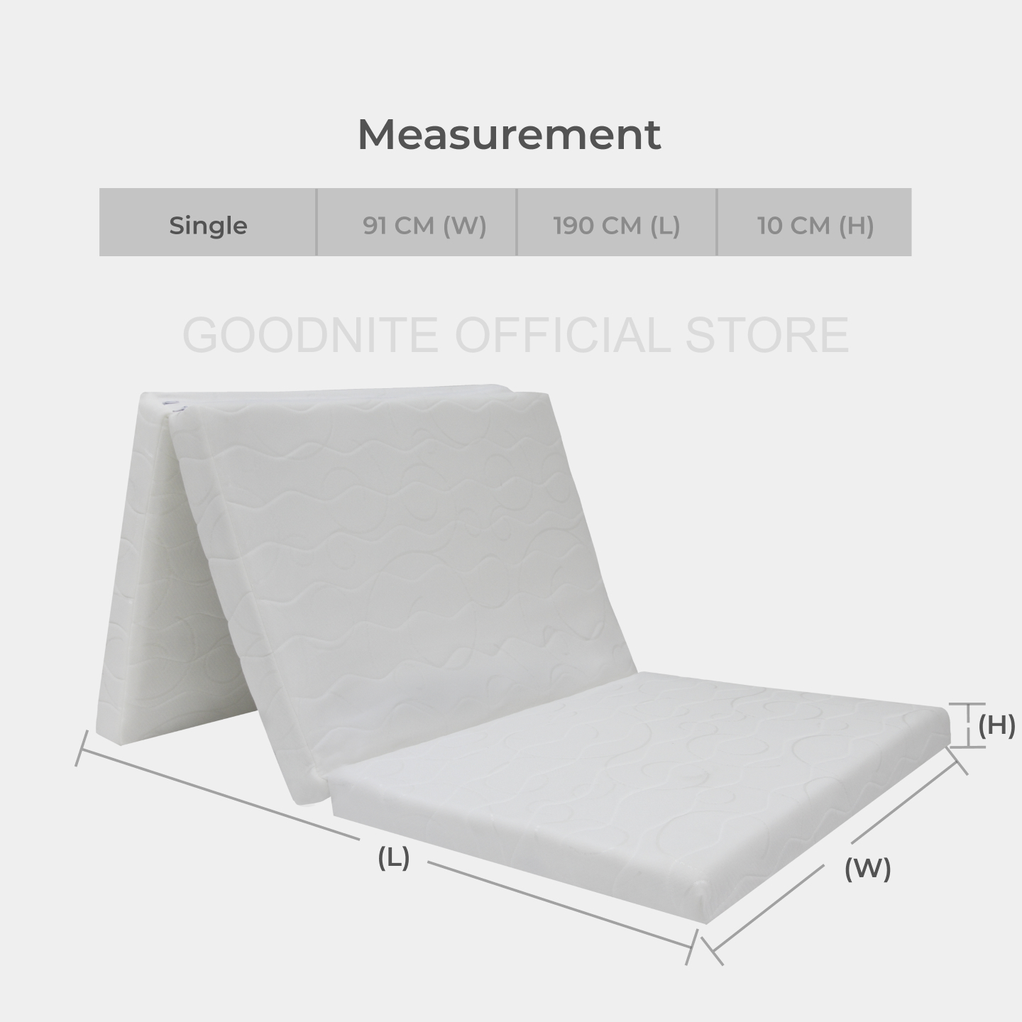 Goodnite Sealand Foldable Mattress (4 Inch), Removable Zip Cover ...