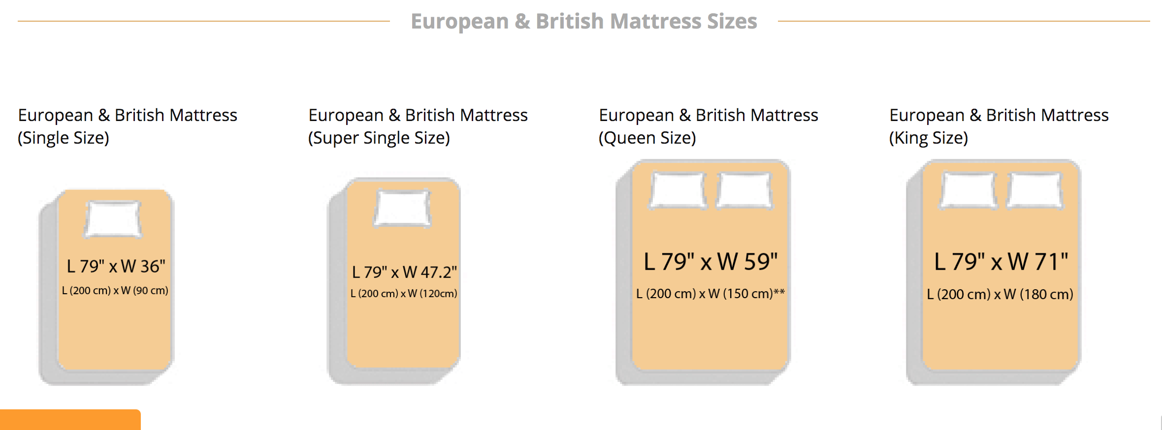 standard mattress sizes singapore