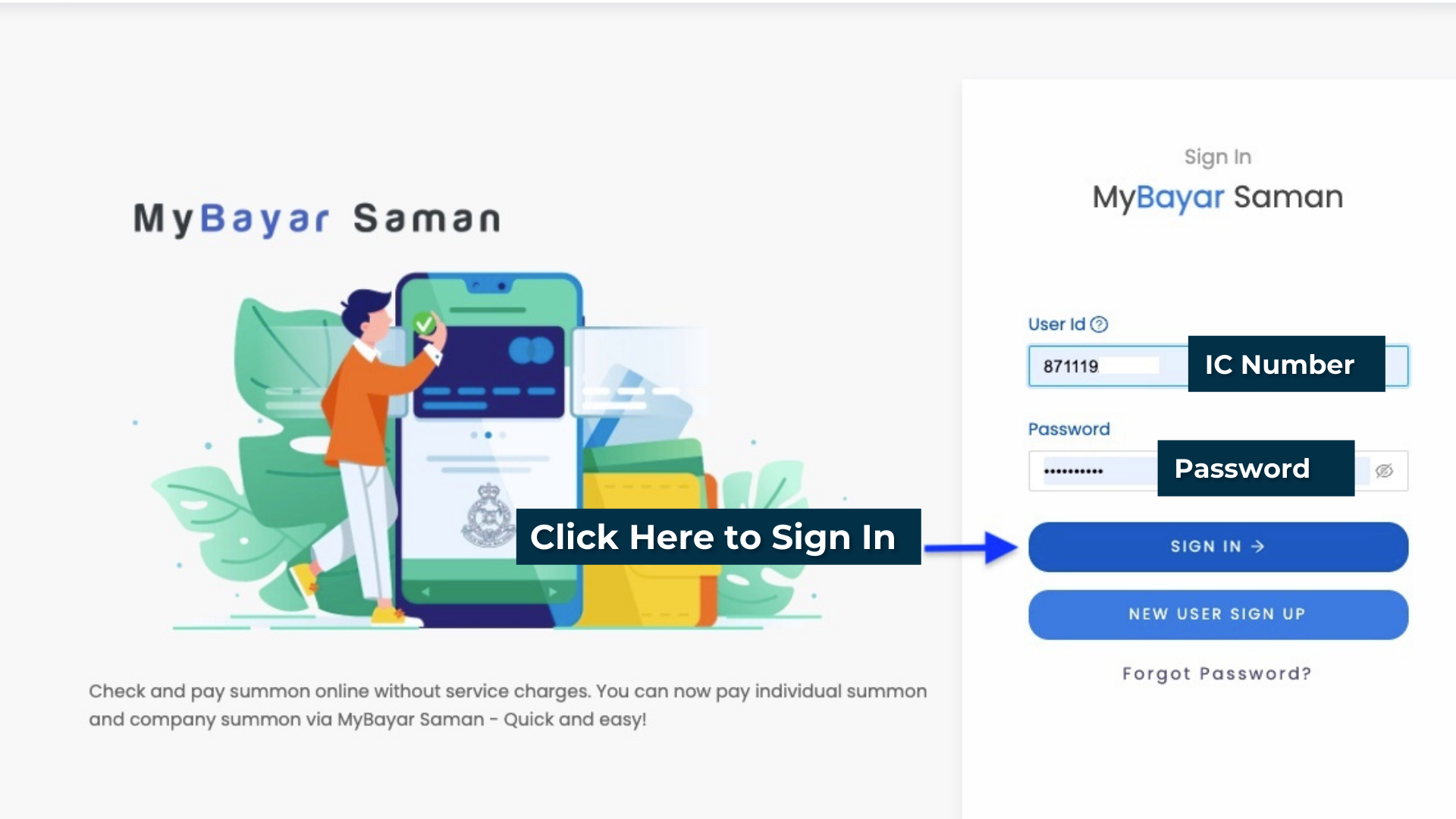 Mybayar saman register