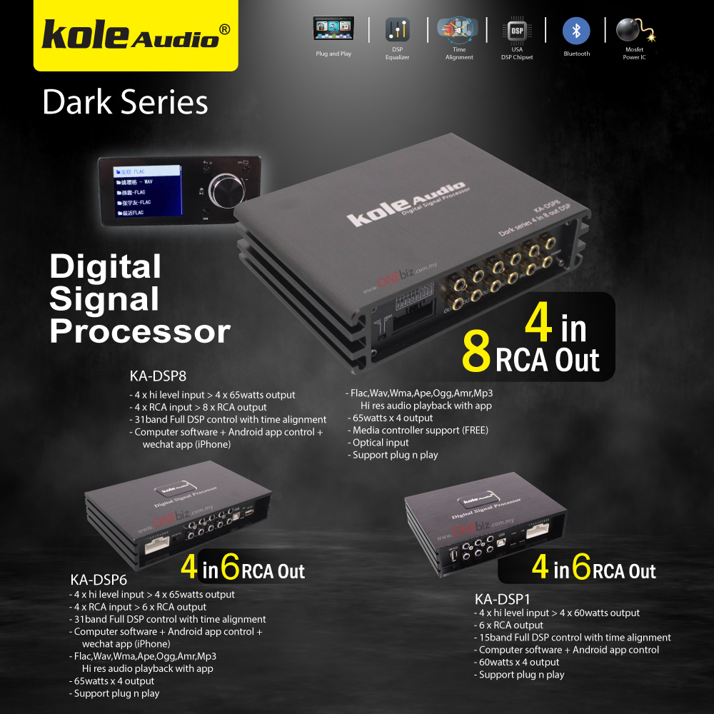 Free USB Pendrive】 Kole Audio Dark Series Digital Signal Processor KA-DSP8  / KA-DSP6 / KA-DSP1 Selangor, Malaysia, Kuala Lumpur (KL), Seri Kembangan  Supplier, Suppliers, Supply, Supplies | One Biz Online Sdn Bhd