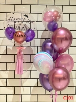 18" Bobo Balloon with Single Bunch Latex Balloons