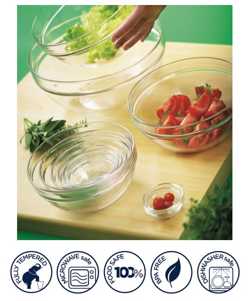 Luminarc 10-Piece Stackable Glass Bowl Set