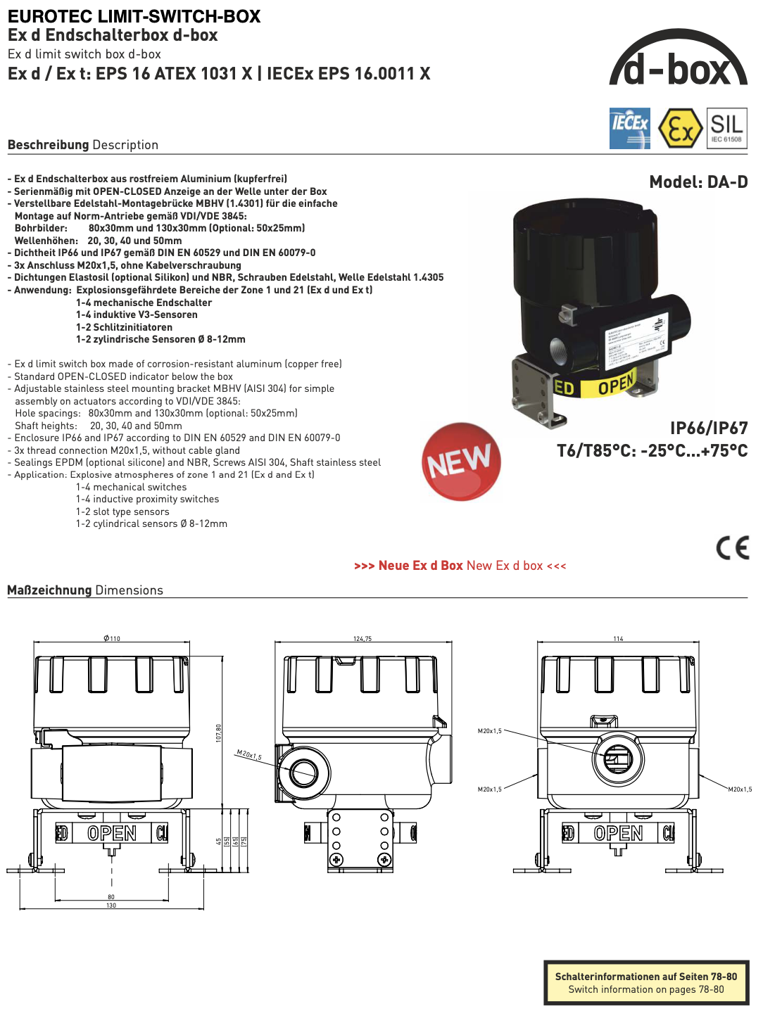 EUROTEC DA2I01-D Explosion Proof Limit Switch Box Ex D IIC T6 Telok  Panglima Garang Supplier, Distributor | VD VALVE SDN BHD